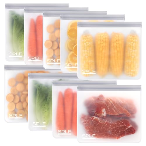 9 Pack Reusable Gallon Freezer Bags Dishwasher Safe (9 Pack-9 Gallon / Gray)