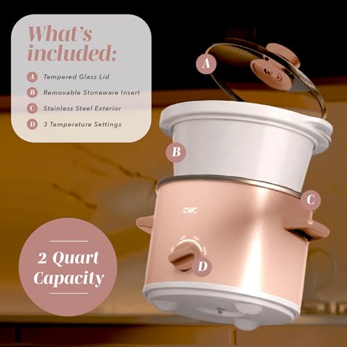 2QT Mini Electric Round Slow Cooker