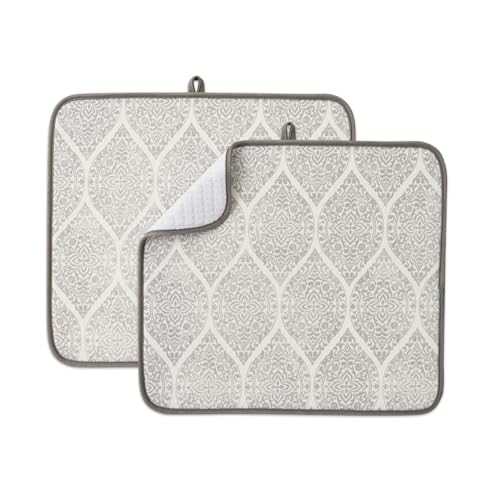 Dish Drying Mats 2 Pack (16''X18'' / Modern Medallion)
