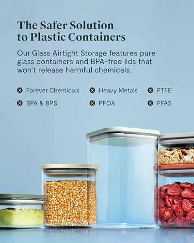 4 qt Glass Airtight Food Storage Container with Lid (Perracotta / 4qt Container)