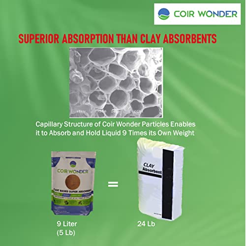 3-in-1 Oil Absorbent, Paint Hardener & Sweeping Compound – 9L (3.2 Lb) – Absorbs 6 Quarts Oil, Solidifies 20 Cups Cooking Oil – Eco-Friendly Spill Cleanup Granules for Shop, Garage, Home (304 Fl Oz)