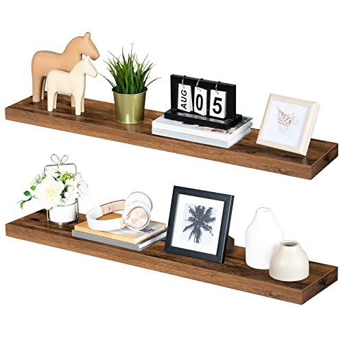 Floating Shelves for Wall (Rustic Brown / 39.4 Inches)