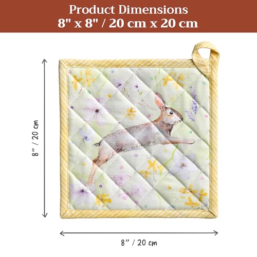 Pot Holders 100% Cotton Potholders (095 - Easter Zest / 8" x 8" (Pot Holder Pack of 2))