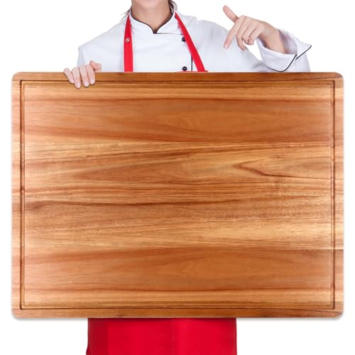 20" XL Extra Large Wood Cutting Boards for Kitchen Acacia Charcuterie Board (20"L x 15"W)