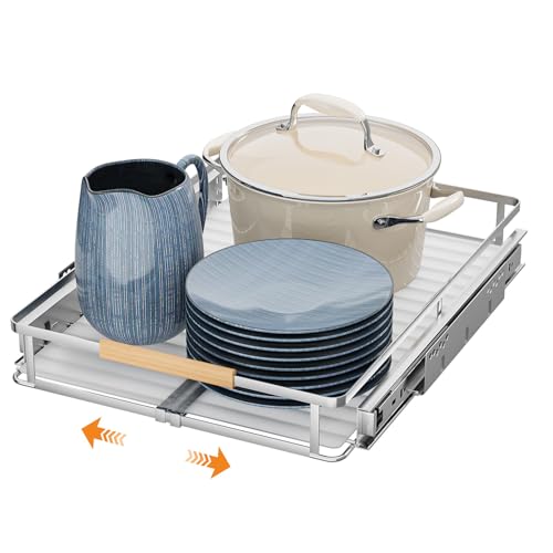 Expandable Pull Out Cabinet Organizer (Small, 12.3~18.5''W x 22.5''D/Side-Mount / 1 Pack)