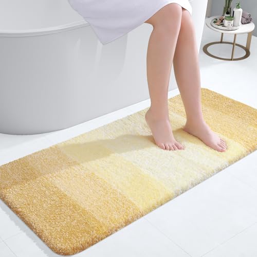 Bathroom Runner Rug 47x20 (47" X 20" / Light Yellow)