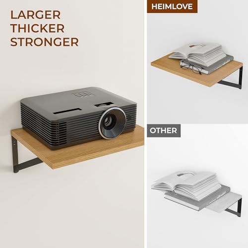24W x 12D Deep Floating Shelves Set of 3 Oak (Oak With Black Metal Bracket / 24wx12dx5.8h)