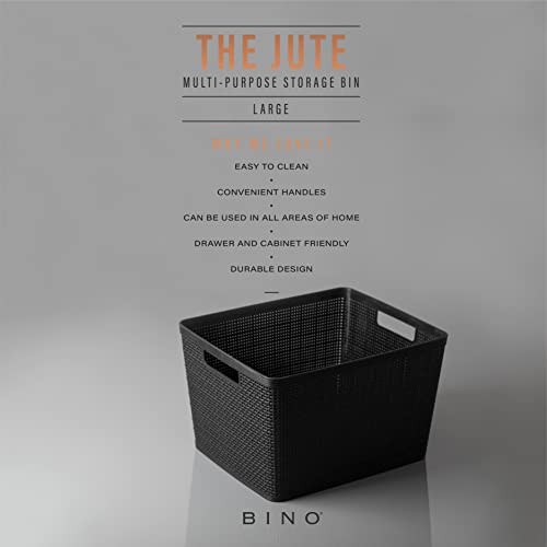 Woven Plastic Basket (Black / 3PK- L)