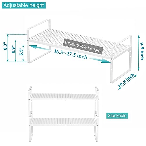Large Expandable Cabinet Storage Shelf Organizer Rack
