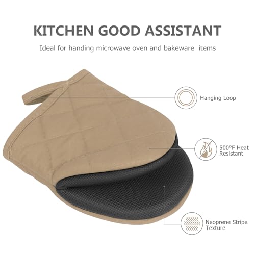 1 Pair Short Oven Mitts (Coffee)