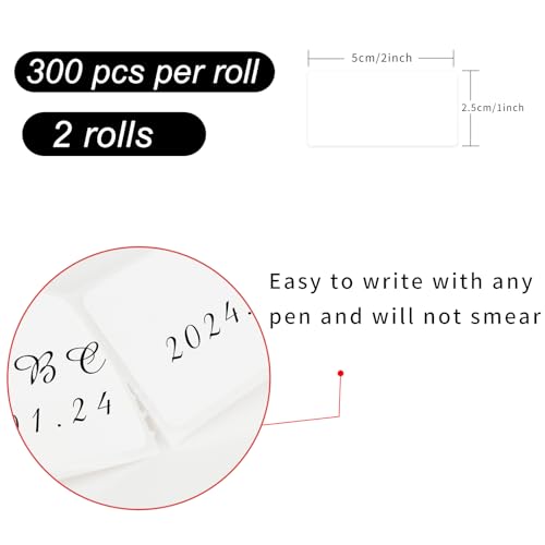 Removable Freezer Labels (White / 1×2 inch-2 rolls)