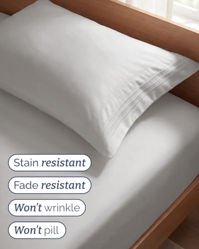 Twin Size 3 Piece Sheet Set (04 - French Grey / Twin)
