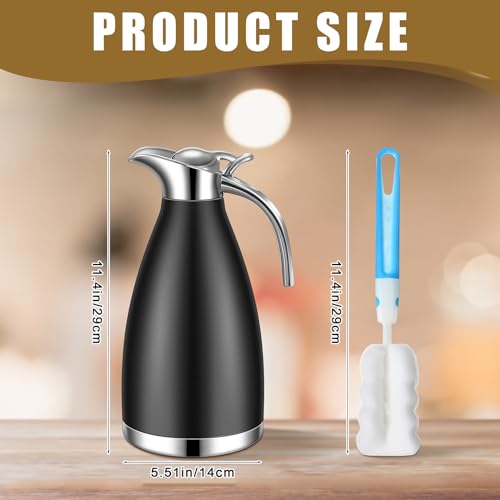 2 Pcs 68oz Thermal Coffee Carafe for Keeping Hot (Black)