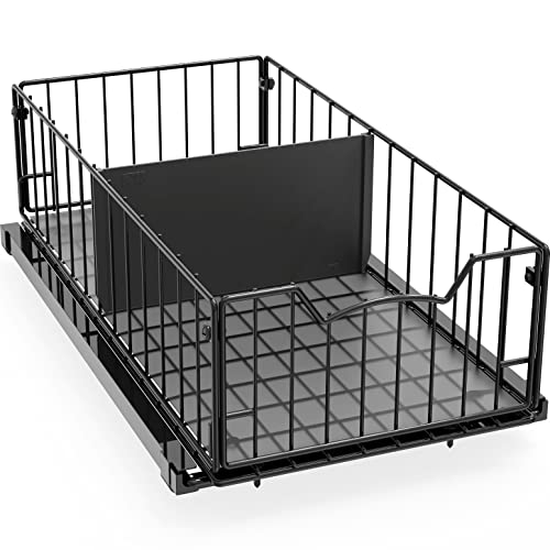 Pull Out Cabinet Sliding Basket (Black)