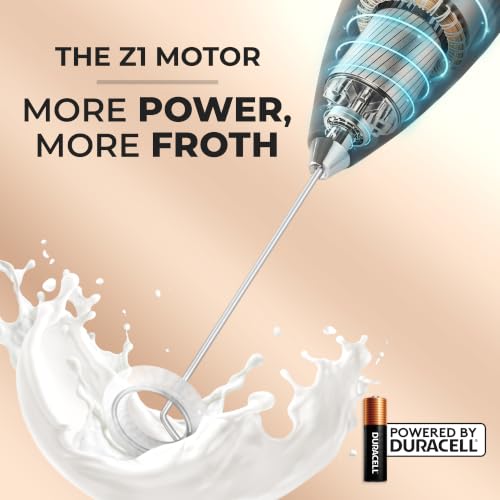 Zulay Powerful Milk Frother for Coffee with Upgraded Titanium Motor (Fusion Black / OG Frother)