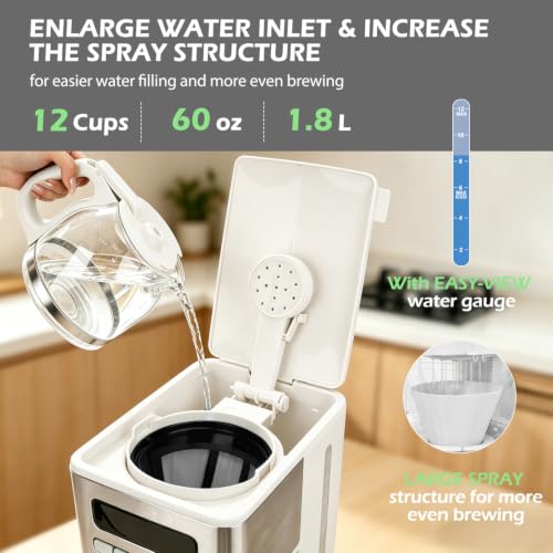Programmable Coffee Makers 12 Cup (White)