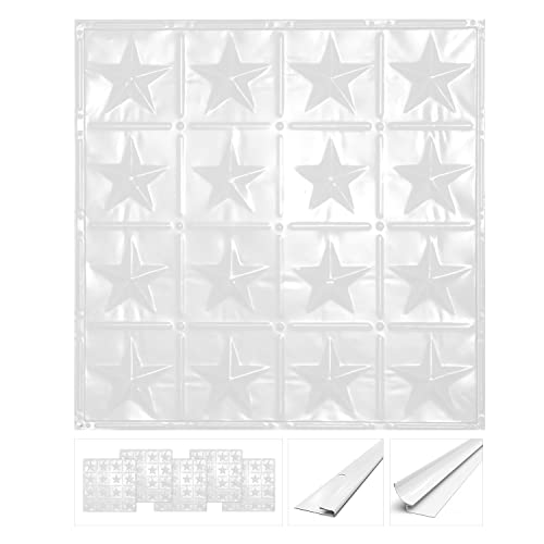 Tin Backsplash [5 (Pattern #36 Americana Star / Bright White Satin)
