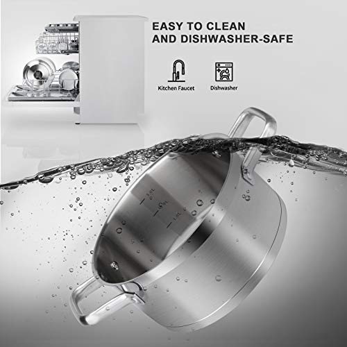 Stainless Steel Stock Pot with Lid (4.2 Quarts)