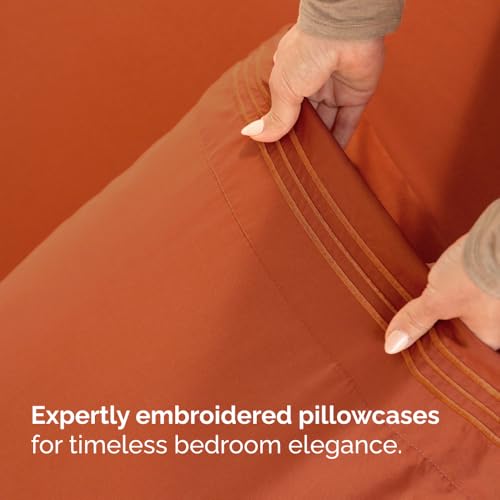 Flex Top Split Head King 4 Piece Sheet Set (26 - Terracotta / Split Head/Flex Top)