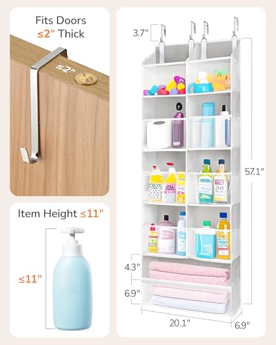 Over the Door Organizer (Light Grey / 1 Pack-Extra Large)