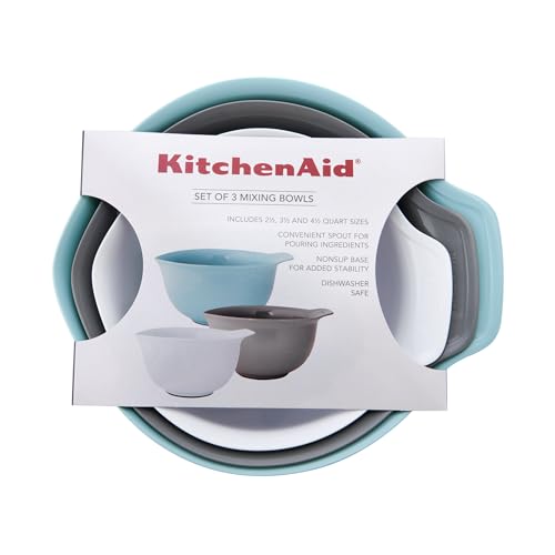 Universal Nesting Plastic Mixing Bowls (Mineral Water/White/Gray / Set of 3)