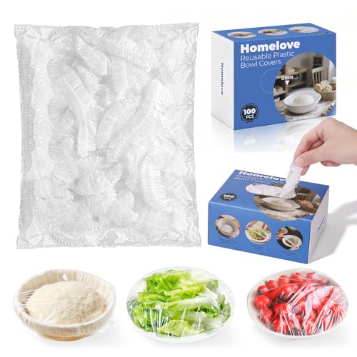 100pcs Plastic Bowl Covers Food Cover Dish Covers (Boxed-100pcs / Medium)