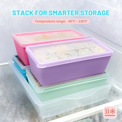 2 Cup Silicone Freezer Molds with Lids (Pastel Rainbow / 4x 2-Cup)