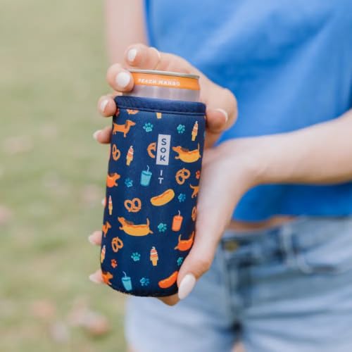 CanSok Sleeve for Beer & Soda Insulated Neoprene Cover (Hot Dawgs / 25oz Can Sleeve)