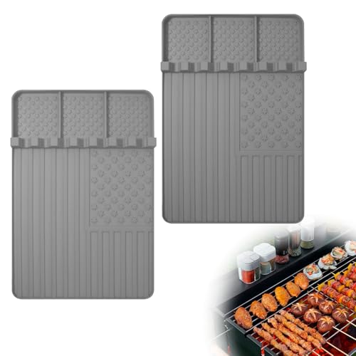 2 PCS Silicone Grill Mat Compatible with Blackstone (grey2pcs)