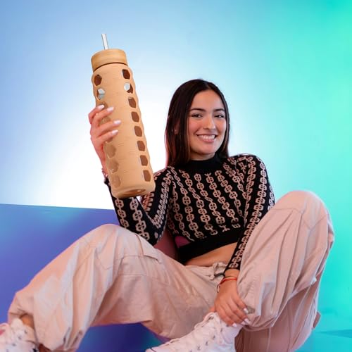 Glass Water Bottle (Amber / 32 Ounces)