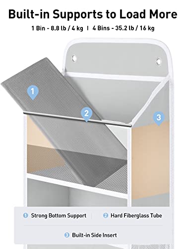 1 Pack Over the Door Organizer (Grey / 4 Tier)