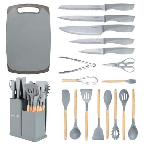 19PCS Gray Kitchen Cooking Utensils Set Kitchen Tools Set (Gray)