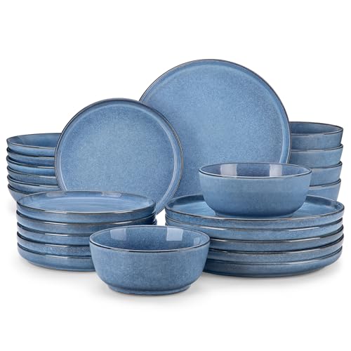 ANYA 24 Pieces Plates and Bowls Set (Blue / 24 Pcs (Service for 6))