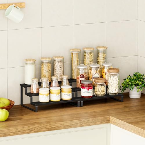 3 Tier Spice Rack (Black, 3 Tier, 2 Pack / 3 Tier 2 Pack)