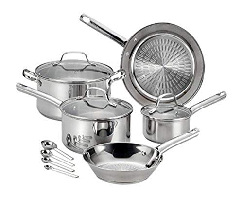 Performa Stainless Steel Cookware Set 12 Piece Induction Oven Broiler Safe 500F Pots and Pans (Stainless Steel Handle)