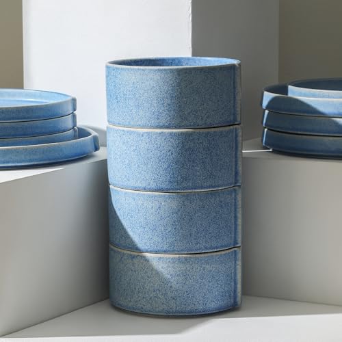 Bao 4 Piece Bowl Set Stoneware (Blue / 4-Piece - Cereal Bowl)