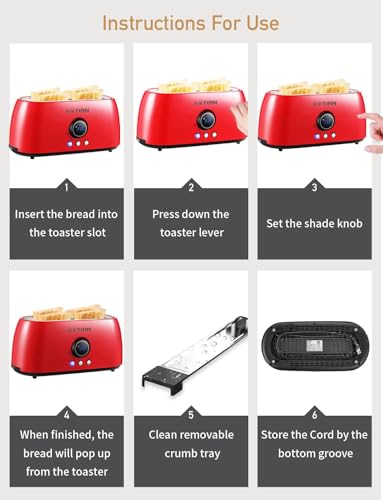 Toaster 4 Slice (Red)