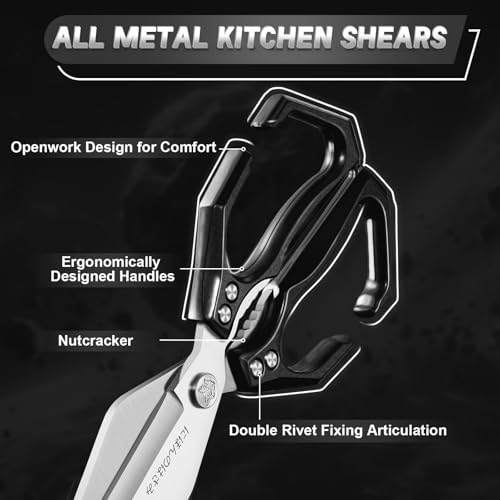Heavy Duty Poultry Shears Set for Chicken (Black)