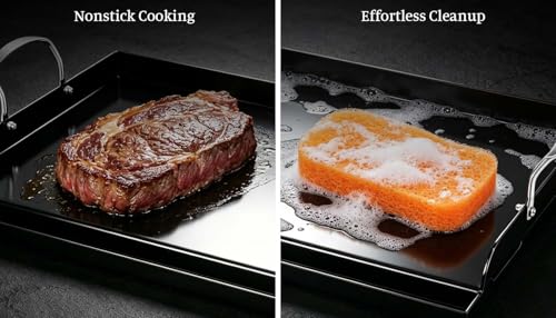 Updated 25" x 16" Cast Iron Griddle for Gas Grill (25.2" x 16.2" x 2.6")