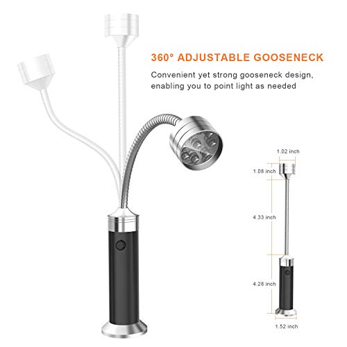 Barbecue Grill Light Magnetic LED Flexible Gooseneck Grilling Accessories (Black)