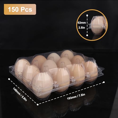 150 Pack Bulk Egg Cartons (150 Pack Egg Cartons 12 Grids 3x4)