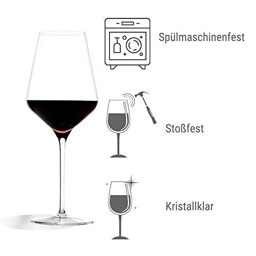 Quatrophil Red Wine Glasses Crystal (6 Pieces (1 Pack))