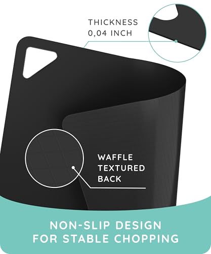 Cutting Board Alternative for Kitchen (Charcoal Black / 15"L x 12"W)