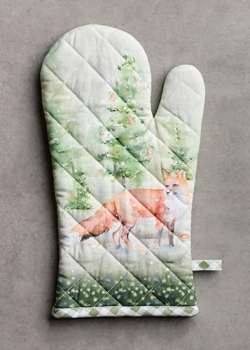 Maison d'Hermine Oven Gloves 100% Cotton Oven Mitt (097 - Winter Mornings / 7.5" x 13" (Oven Mitt))