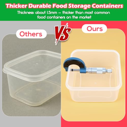 62PCS Thick Food Storage Containers with Airtight Lids for Meal Prep (476oz-31 Pack)