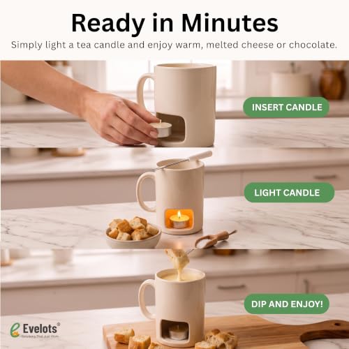 4 Pack Ceramic Fondue Cheese Mugs (White / 4 Pack)