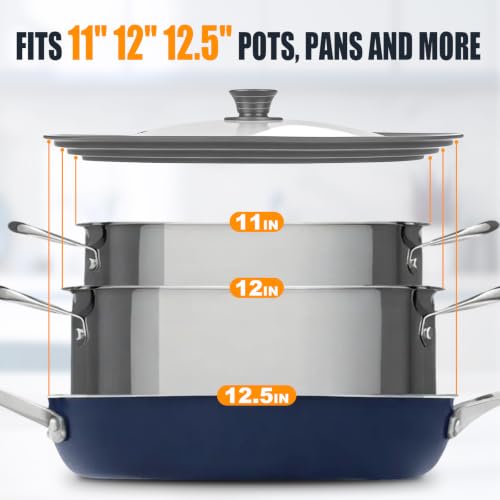 Universal Lid for Pots (11 + 12 + 12.5 inch / Gray)