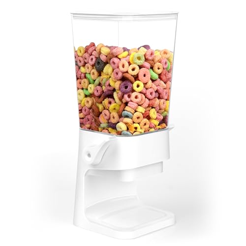 Cereal Dispenser Countertop with 4 Pack Bowls and Spoons 5.5 Qt (5.5Qt & White & 2pack)