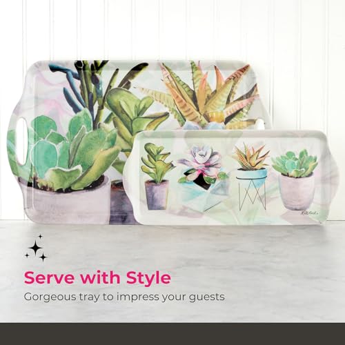 Large Handled Tray (18.9" x 11.6" / Succulents)