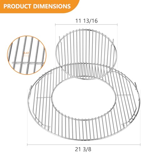 Grill Grates Replacement for Weber 8835 (22.5" Stainless Steel Round Grill Grate Grid)
